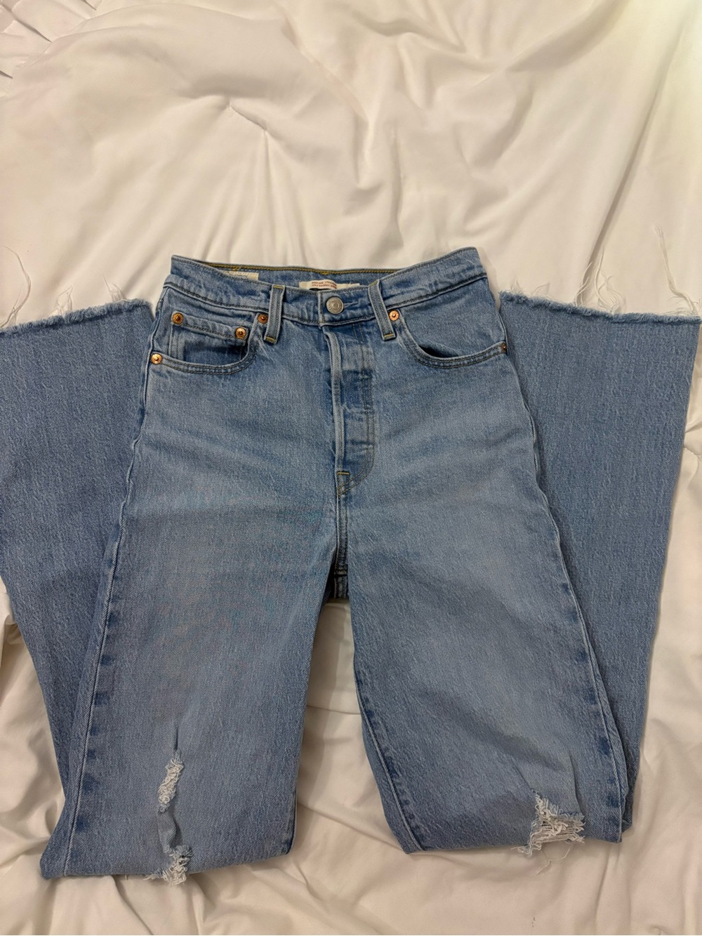 Vintage Levi Distressed Denim Straight Leg Jean